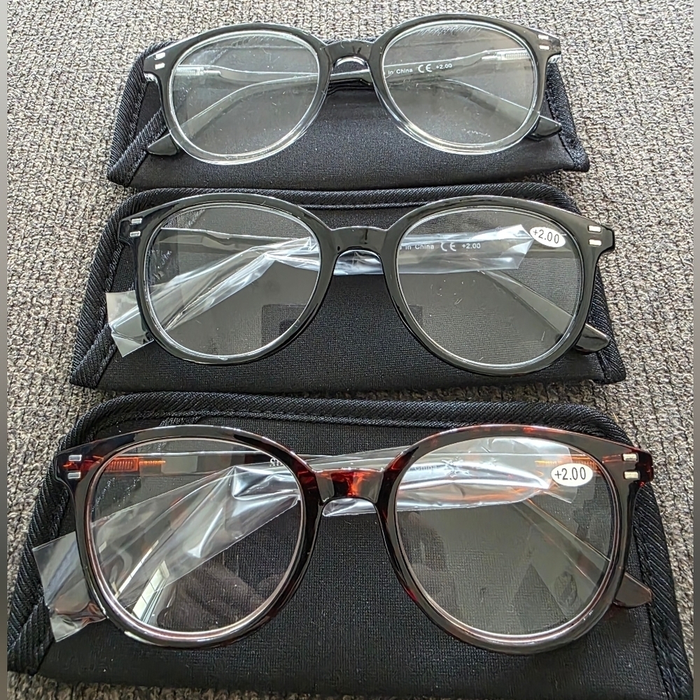 ❤️ 3 For 15 Reader Glasses Strength 2.00 Set Of Three